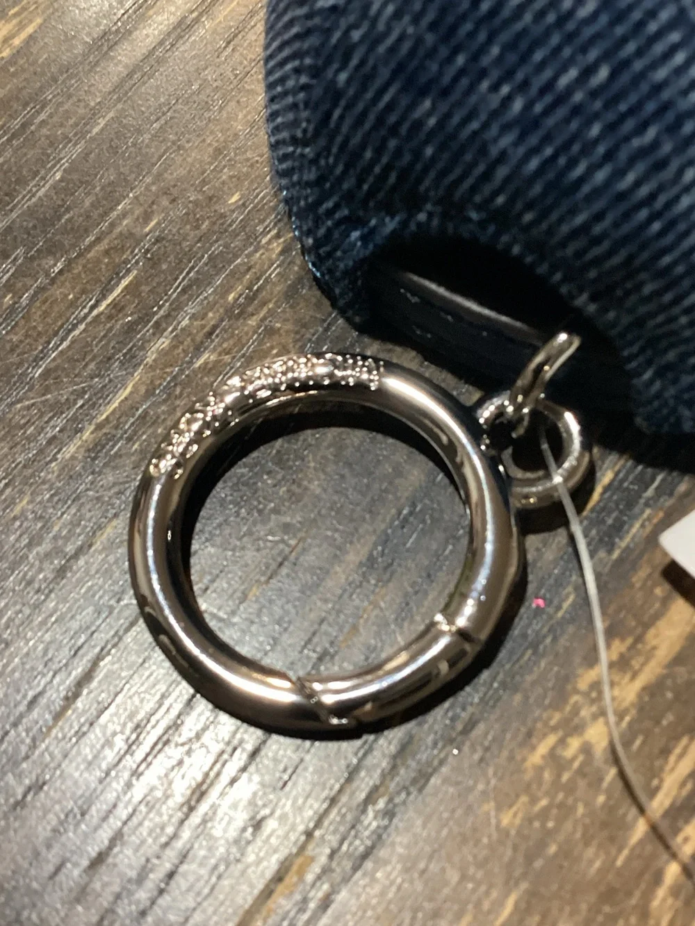 Michael Kors Washed Denim Baseball Cap Keyring Bag Charm